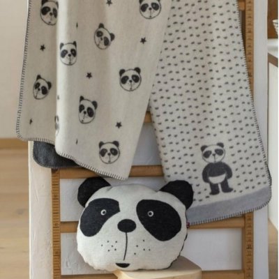 David Fussenegger Panda dětská deka Panda in Diapers 75 x 100 cm - Offwhite - obrázek