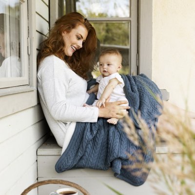 Vinter & Bloom deka Cuddly - Storm Blue - obrázek
