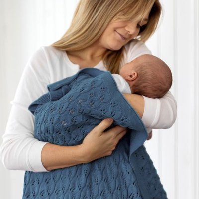 Vinter & Bloom deka Moment Organic - Denim Blue - obrázek