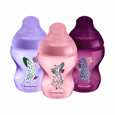 Tommee Tippee kojenecká láhev C2N Jungle 260 ml 3 ks - Purple