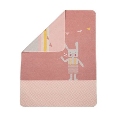 David Fussenegger Juwel dětská deka s výšivkou Hase 70 x 90 cm - Rouge - obrázek