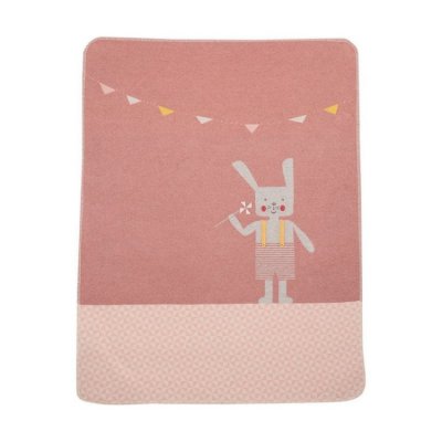 David Fussenegger Juwel dětská deka s výšivkou Hase 70 x 90 cm - Rouge