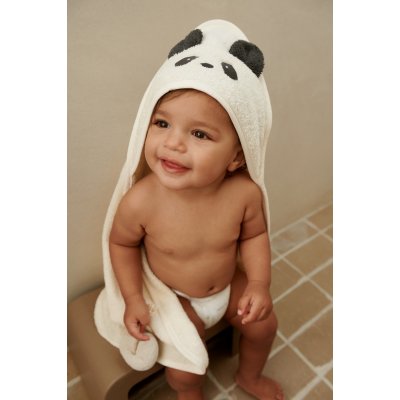 Liewood Albert Kojenecká osuška s kapucí - Panda Creme de la Creme - obrázek