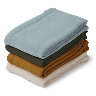 Liewood Leon mušelínové plenky 4 ks - Blue multi mix