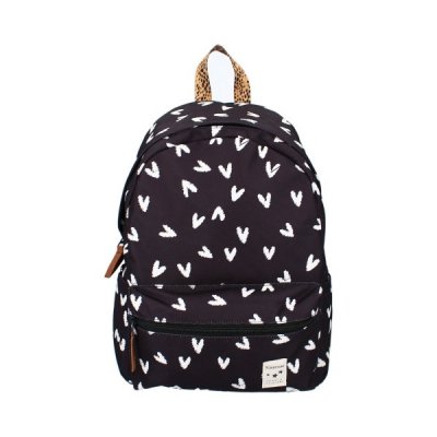 Kidzroom dětský batoh Lucky Me - Black/Hearts - obrázek