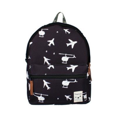 Kidzroom dětský batůžek Lucky Me - Black/Planes - obrázek