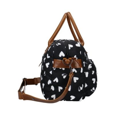 Kidzroom přebalovací taška Black & White - Black/Heart - obrázek