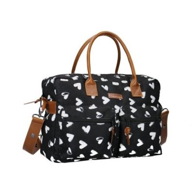 Kidzroom přebalovací taška Black & White - Black/Heart