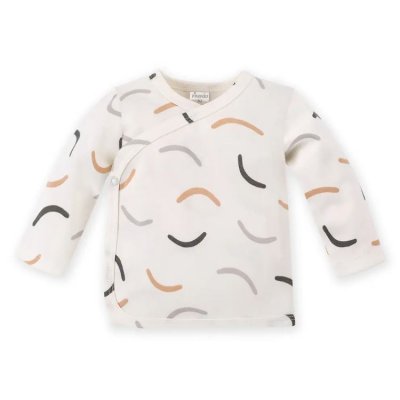 Pinokio Le Tigre Zavinovací kabátek s dlouhým rukávem - Ecru print, vel. 68