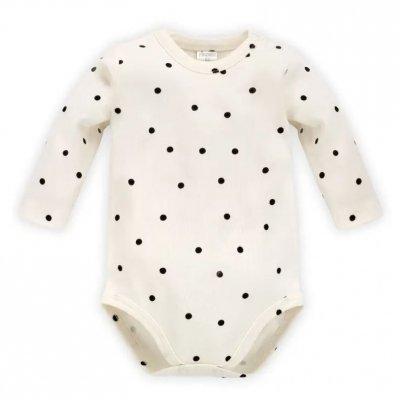 Pinokio Tres Bien Body s dlouhým rukávem - Ecru Print, vel. 86