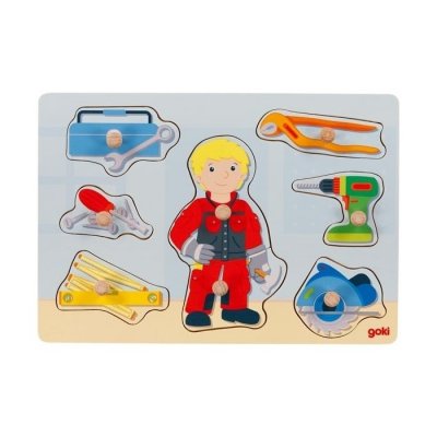 Goki dřevěné puzzle 8 dílů - Řemeslník