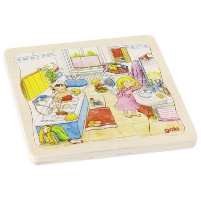 Goki dřevěné puzzle Jeden den mého života