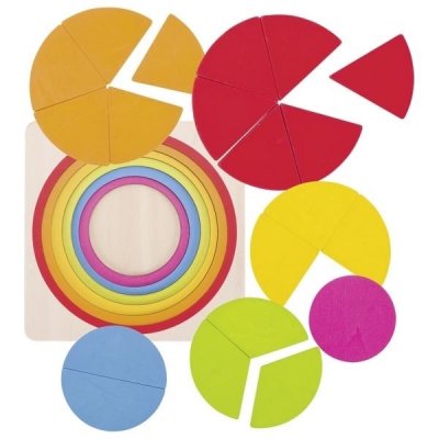 Goki dřevěné puzzle kruhové - obrázek