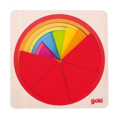 Goki dřevěné puzzle kruhové