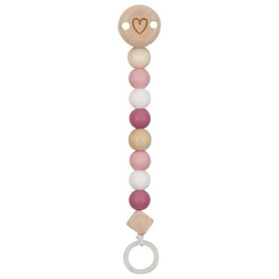 Goki klip na dudlík Srdce růžová