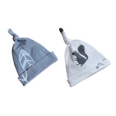 Sleepee dětské čepice 2 ks - Veverky/Pírka, vel. 0 - 2 měsíce