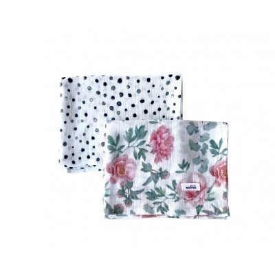 Malomi Kids bambusové Tetra pleny 2 ks - Dots/Peony - obrázek