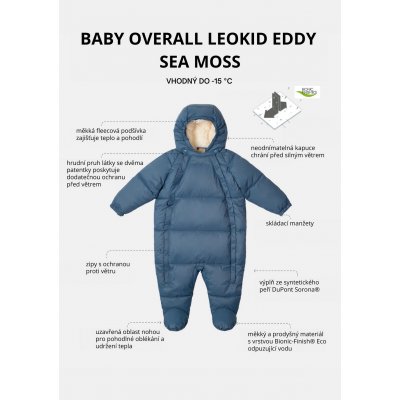 Leokid Baby Overall Eddy - Sea Moss, vel. 74 (9 - 12 měsíců) - obrázek