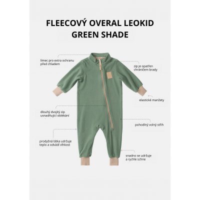 Leokid fleecový overal - Green Shade, vel. 92 (2 - 3 roky) - obrázek
