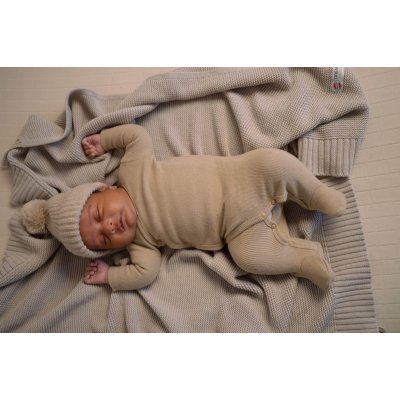 Lodger Jumper Newborn Nomad Rib Basic Beige - Vel. 50 - obrázek