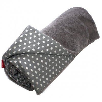 Aesthetic deka dětská celoroční oboustranná 72 x 100 cm - mirkoplyš - Šedá střední/hvězdička bílá na