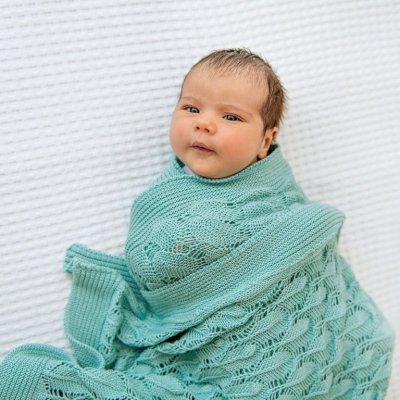 Lullalove ažurková přikrývka Boho 80 x 100 cm - Šalvěj - obrázek