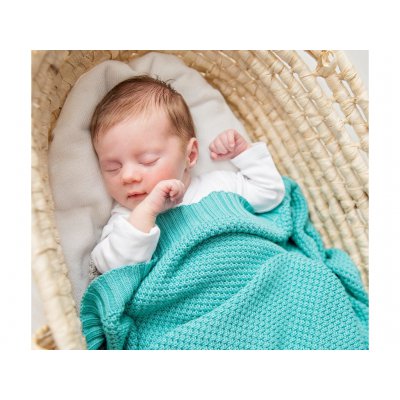 Lullalove bambusová dečka 80 x 100 cm - Lazurová - obrázek