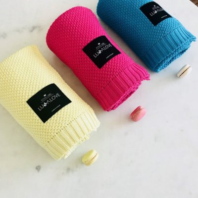 Lullalove bambusová dečka 80 x 100 cm - Malina - obrázek