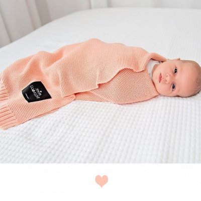 Lullalove bambusová dečka 80 x 100 cm - Broskev - obrázek