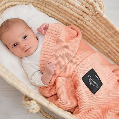 Lullalove bambusová dečka 80 x 100 cm - Broskev - obrázek