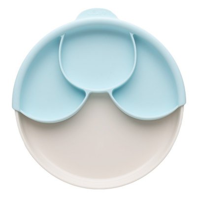 Miniware dělený talíř Healthy Meal - Vanilla/Aqua
