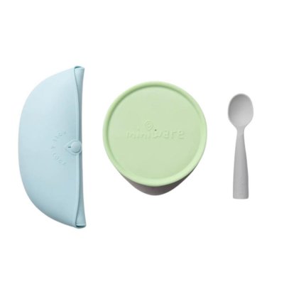 Miniware jídelní set First Bites Deluxe - Key Lime/Aqua
