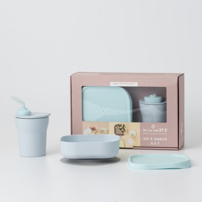 Miniware Set Sip + Snack - Aqua/Aqua - obrázek