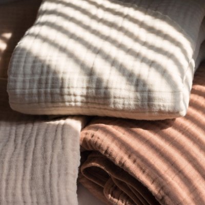 Baby Bello mušelínová dečka 120 x 120 cm - Sandshell - obrázek