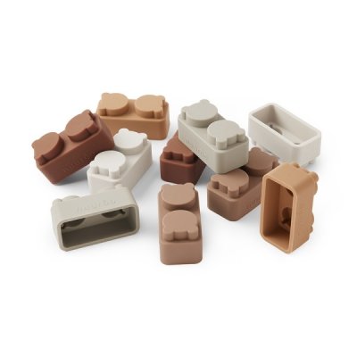 Nuuroo Pile silikonové stavební kostky - Brown Color Mix - obrázek