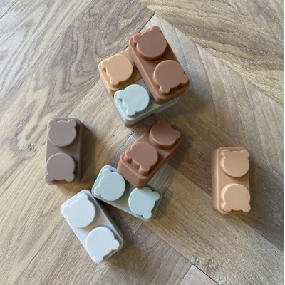 Nuuroo Pile silikonové stavební kostky - Brown Color Mix - obrázek