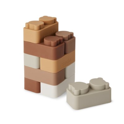 Nuuroo Pile silikonové stavební kostky - Brown Color Mix