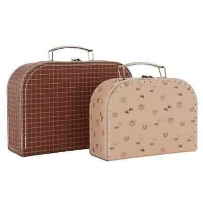 Oyoy set kufříků Rainbow & Grid - Caramel/Powder - obrázek