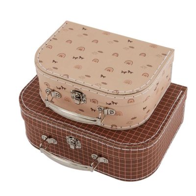 Oyoy set kufříků Rainbow & Grid - Caramel/Powder - obrázek