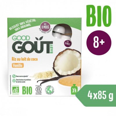 Good Gout BIO rýžový dezert s kokosovým nápojem a vanilkou - Kapsičky 4 x 85 g