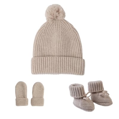 Lodger novorozenecký zimní set Folklore Merino Wool Beige - 3 - 6 měsíců