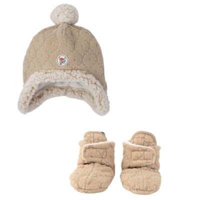 Lodger novorozenecký zimní set Folklore Fleece Beige - 0 - 3 měsíce