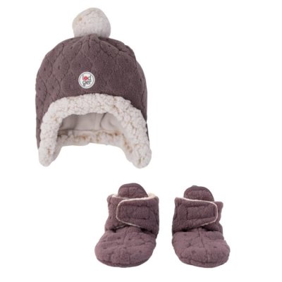 Lodger novorozenecký zimní set Folklore Fleece Mauve - 0 - 3 měsíce