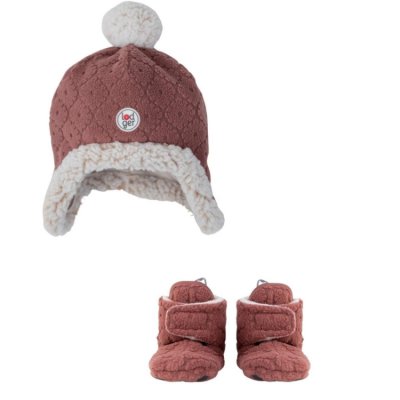 Lodger novorozenecký zimní set Folklore Fleece Rosewood - 0 - 3 měsíce