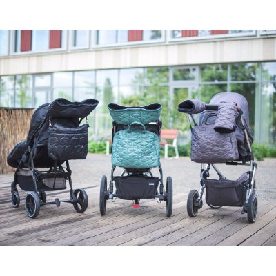 Pinkie péřové rukavice na kočárek Superfine - Dark grey - obrázek