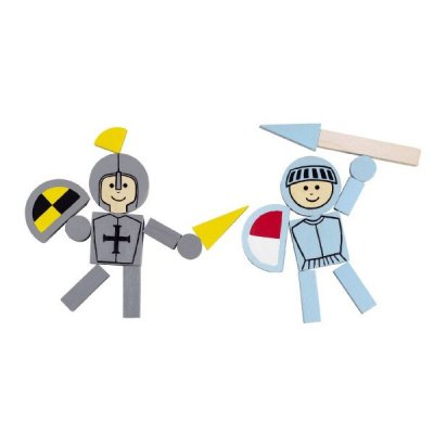 Teddies dřevěné magnetické puzzle - Rytíři - obrázek
