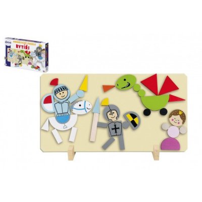 Teddies dřevěné magnetické puzzle - Rytíři