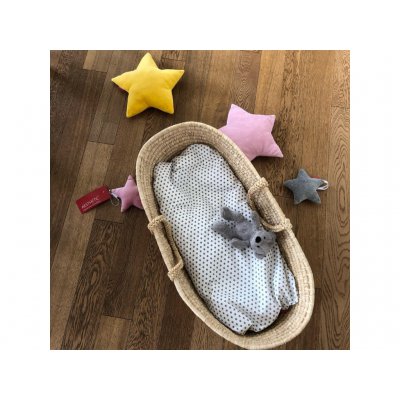 Aesthetic péřové hnízdo/podložka pro miminka - bavlněný úplet s elastenem - Světle šedá - obrázek