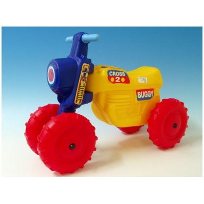 Teddies Odrážedlo motorka Cross - Žlutočervenomodrá