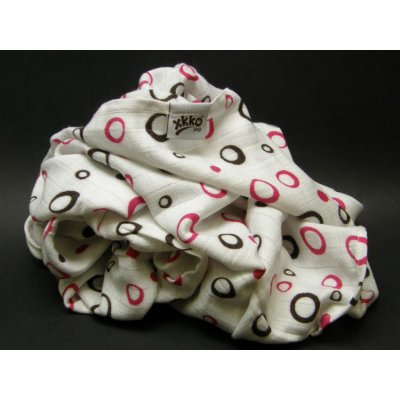 XKKO tetra plena - osuška bambusová - Bubbles Magenta/Brown 90 x 100 - obrázek